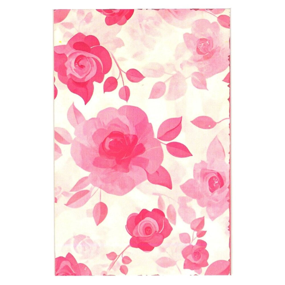 Pink Rose Floral Print Art Postcard Blank Back Shabby Chic Junk Journal Gift